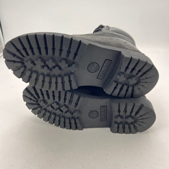 Timberland 6 Inch Kids Size 4 Women 5 12907 Black Nubuck Ankle Premium Boot - Picture 8 of 11